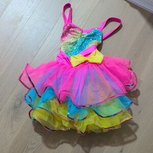 Weissman Sparkling Pink and Yellow Kids Dance Costume
